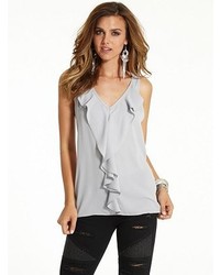 GUESS Sleeveless Ruffle Front Top