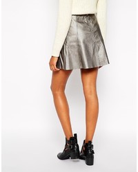 Vero Moda Metallic Leather Look Mini Skirt