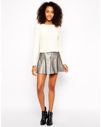 Vero Moda Metallic Leather Look Mini Skirt