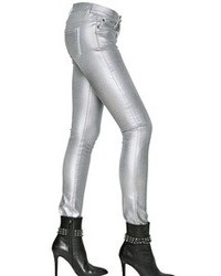 Saint Laurent Metallic Faux Leather Trousers