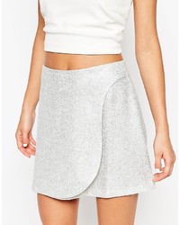 Asos A Line Skirt In Metallic Co Ord