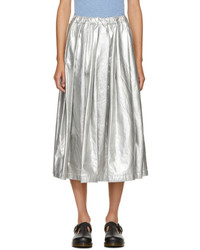 Comme des Garcons Comme Des Garons Silver Fake Enamel Skirt