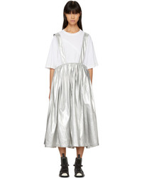 Comme des Garcons Comme Des Garons Silver Fake Enamel Suspender Skirt