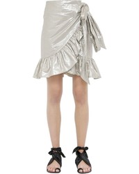 Isabel Marant Cotton Linen Asymmetric Ruffled Skirt
