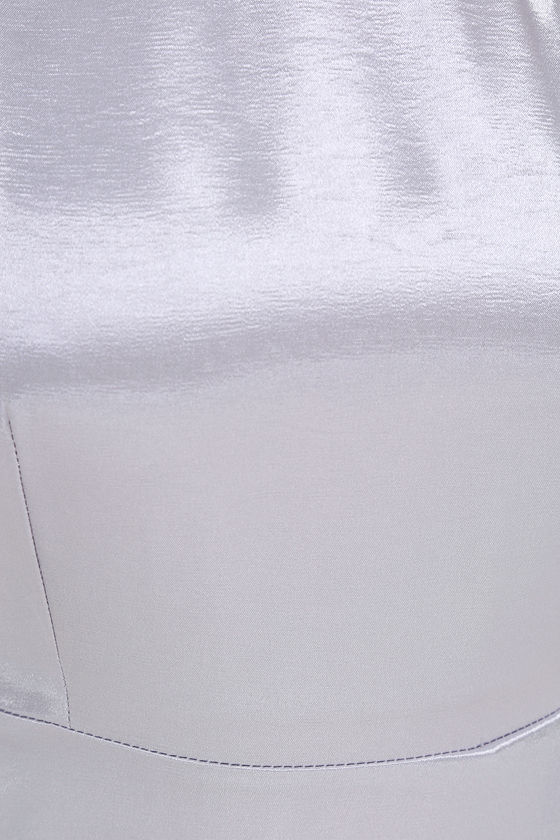 LuLu*s Starlet Loose Silver Satin One Shoulder Maxi Dress, $62