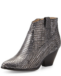 Silver Snake Ankle Boots