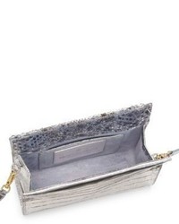 Nancy Gonzalez Small Square Metallic Crocodile Python Clutch