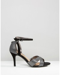 Head Over Heels By Dune Maddie Ankle Strap Silver Snake Print Heeled Sandals