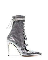 Liudmila Silver Mille Hortense 100 Snakeskin Sock Boots
