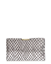 Milly Reptile Embossed Leather Frame Clutch