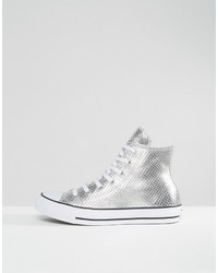 Converse Chuck Taylor Metallic Hi Tops In Snake Leather