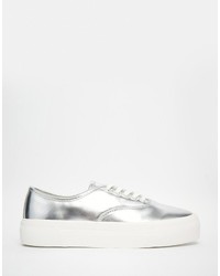 Pull&Bear Metallic Flatform Sneaker