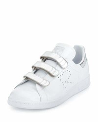 Adidas By Raf Simons Stan Smith Metallic Triple Strap Sneaker Whitesilver