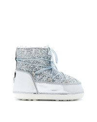 Chiara Ferragni Glitter Lace Up Snow Boots