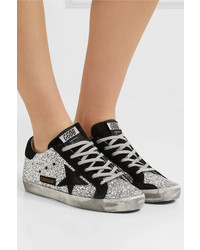 Golden Goose Deluxe Brand Glittered Leather And Suede Sneakers
