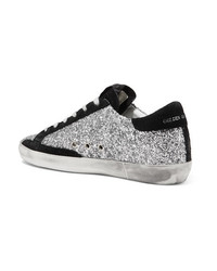Golden Goose Deluxe Brand Glittered Leather And Suede Sneakers