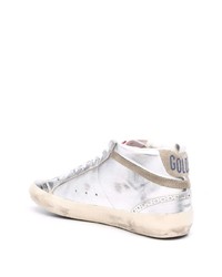 Golden Goose Laminated Star And Wave Mid Top Sneakers