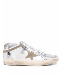 Golden Goose Laminated Star And Wave Mid Top Sneakers
