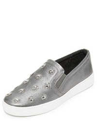 Silver Star Print Slip-on Sneakers
