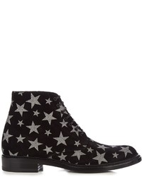 Saint Laurent Lolita Star Print Suede Ankle Boots