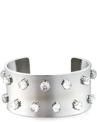 Lele Sadoughi Crystal Studded Silvertone Cuff Bracelet