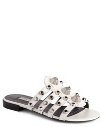 Silver Studded Flat Sandals