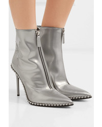 Alexander Wang Eri Studded Metallic Patent Leather Ankle Boots