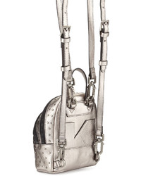 Sloane Nano Studded Leather Backpack Gunmetal
