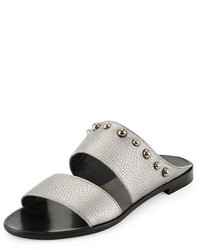 Silver Studded Leather Mules