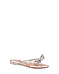 Silver Studded Thong Sandals