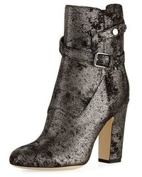 Silver Suede Ankle Boots