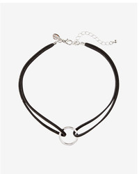 Express Double Suede Chain Choker Necklace