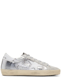 Golden Goose Silver And Grey Superstar Sneakers