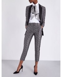 Racil Tuxedo Cropped Metallic Jacquard Trousers