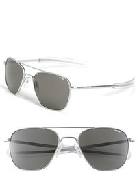 Randolph Engineering 55mm Aviator Sunglasses Matte Chrome Grey