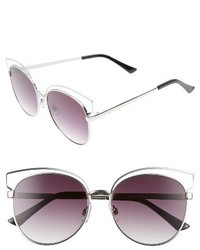 55mm Round Metal Sunglasses Silver