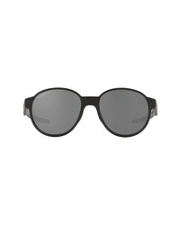 Oakley 56mm Polarized Round Sunglasses In Matte Blackprizm Black At Nordstrom