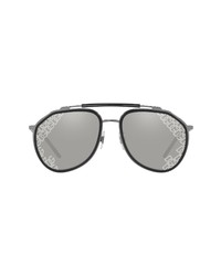 Dolce & Gabbana 57mm Aviator Sunglasses In Gunmetalblackgrey Silver At Nordstrom