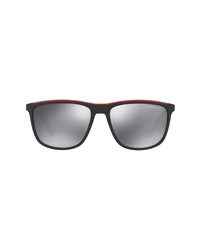 Emporio Armani 58mm Rectangular Sunglasses In Matte Black At Nordstrom