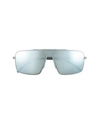 Prada 59mm Mirrored Rectangular Sunglasses