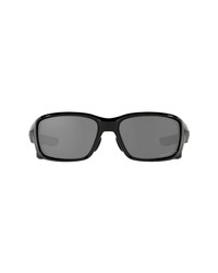 Oakley 61mm Polarized Rectangle Sunglasses In Polished Blackprizm Black At Nordstrom