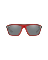 Ray-Ban 64mm Rectangular Sunglasses In Red On Blacksilver At Nordstrom