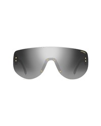 Carrera Eyewear 99mm Shield Sunglasses In Silver Black Grey At Nordstrom