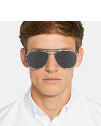 Thom Browne Aviator Style Silver Tone Mirrored Sunglasses