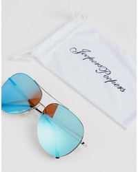 Jeepers Peepers Aviator Sunglasses With Blue Lens