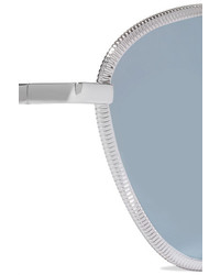 Le Specs Bazaar Cat Eye Silver Tone Mirrored Sunglasses
