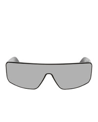 Rick Owens Black And Silver Peforma Sunglasses