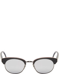 Thom Browne Black And Silver Round Sunglasses