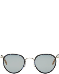 Oliver Peoples Blue And Silver Vintage Mp 2 Sunglasses