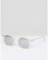Jack Wills Brightwell Round Sunglasses With Silver Flash Lense